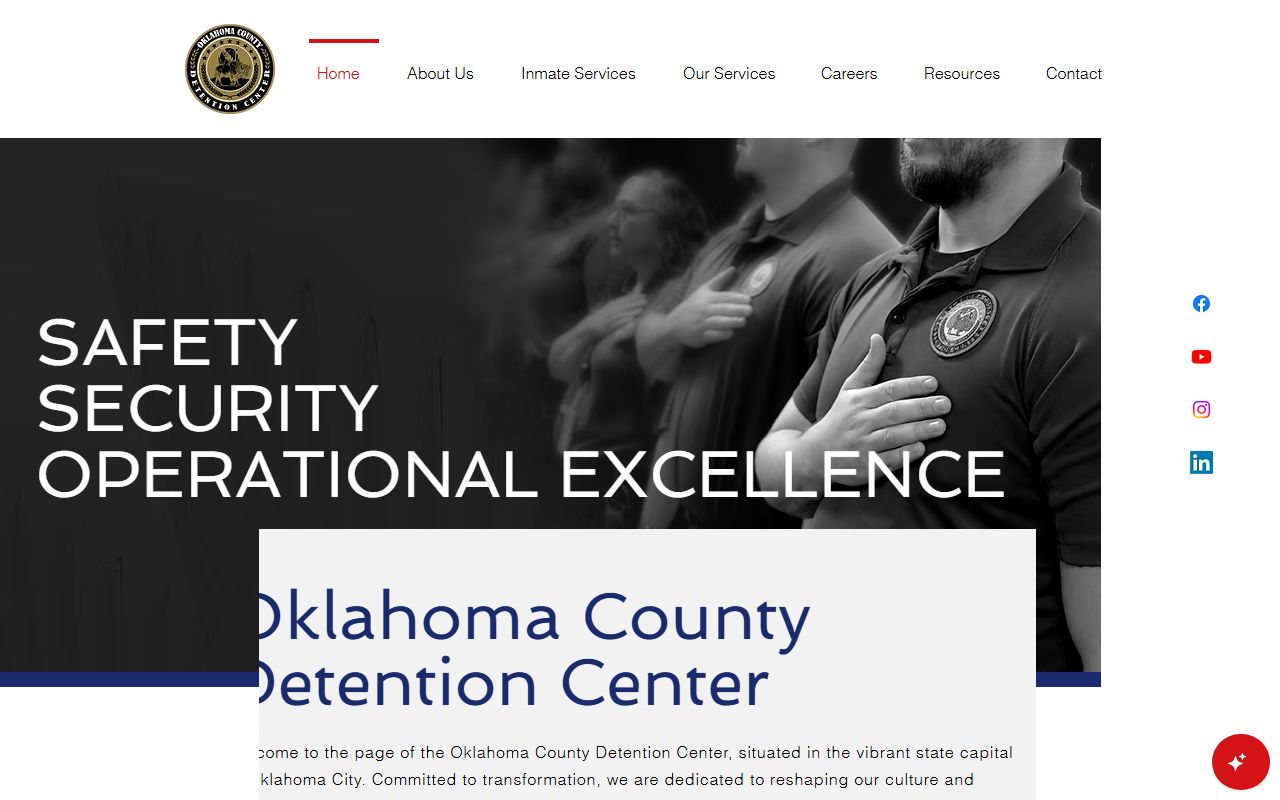 Oklahoma County Detention Center inmate records homepage